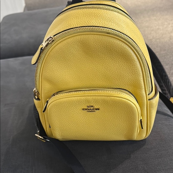 Coach Yellow Leather Backpack - Picture 1 of 4
